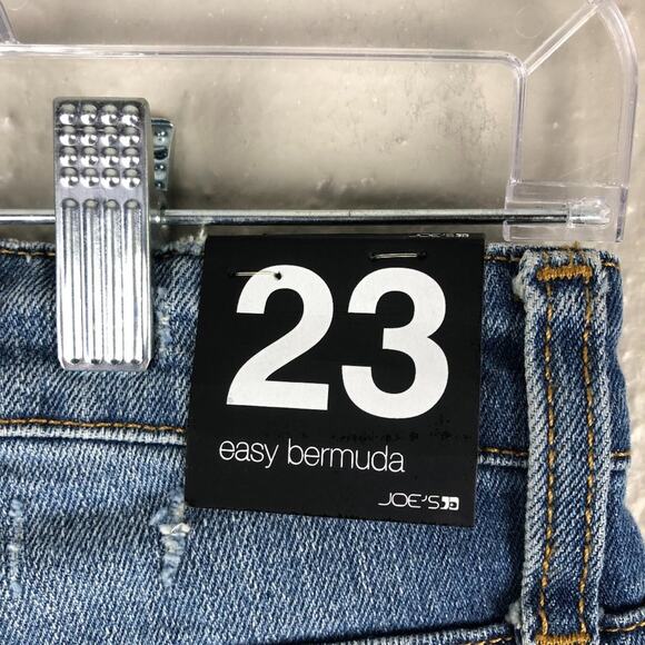 Joe's Jeans Medium Wash Blue Rory Easy Bermuda Raw Hem Zip Closure Denim Shorts - Picture 7 of 12